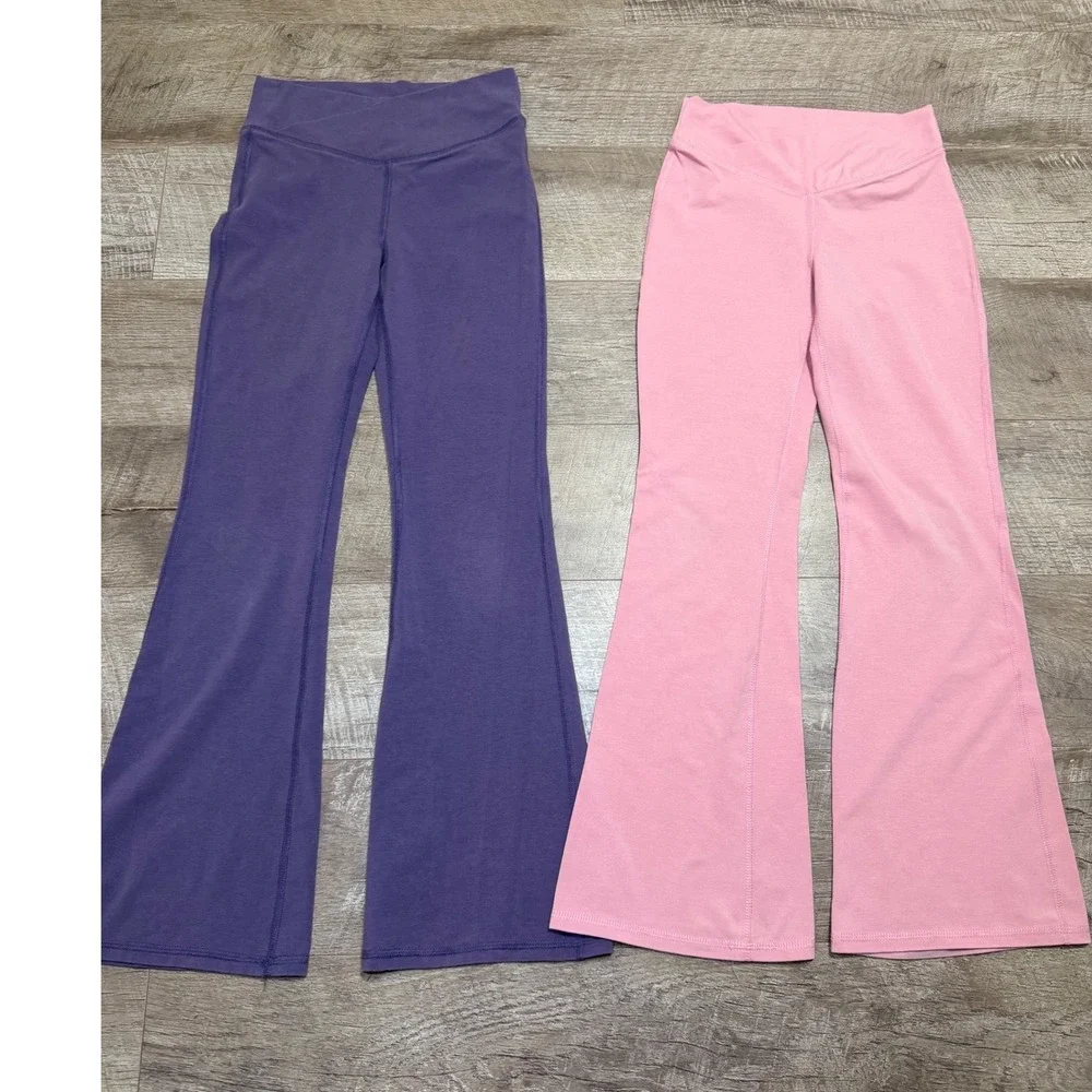 Old Navy High-Waisted PowerChill Crossover‎ Flared Leggings for Girls